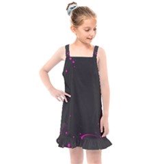 Butterflies, Abstract Design, Pink Black Kids  Overall Dress