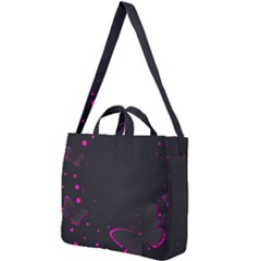 Butterflies, Abstract Design, Pink Black Square Shoulder Tote Bag by nateshop