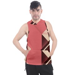 Retro Abstract Background, Brown-pink Geometric Background Men s Sleeveless Hoodie by nateshop