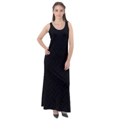 Abstract Black & Red, Backgrounds, Lines Sleeveless Velour Maxi Dress