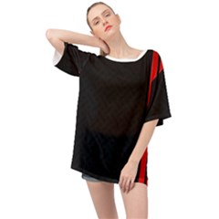 Abstract Black & Red, Backgrounds, Lines Oversized Chiffon Top by nateshop