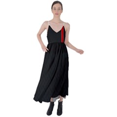 Abstract Black & Red, Backgrounds, Lines Tie Back Maxi Dress