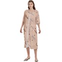 Lines Dots Pattern Abstract Art Women s Cotton 3/4 Sleeve Nightgown View1