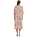 Lines Dots Pattern Abstract Art Women s Cotton 3/4 Sleeve Nightgown View4