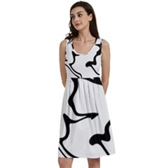 Black And White Swirl Background Classic Skater Dress by Cemarart