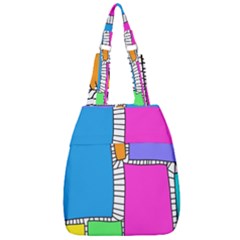 Shapes Texture Colorful Cartoon Center Zip Backpack
