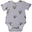 Pattern Leaves Daisies Print Baby Short Sleeve Bodysuit View1