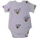 Pattern Leaves Daisies Print Baby Short Sleeve Bodysuit View2