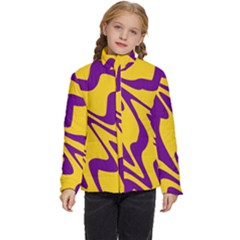 Waves Pattern Lines Wiggly Kids  Puffer Bubble Jacket Coat