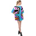 Liquid Warp Background Orange Blue Oversized Chiffon Top View2