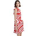 Red White Background Swirl Playful Cocktail Party Halter Sleeveless Dress With Pockets View3
