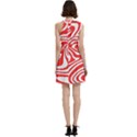 Red White Background Swirl Playful Cocktail Party Halter Sleeveless Dress With Pockets View4