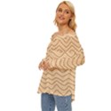 Background Wavy Zig Zag Lines Off Shoulder Chiffon Pocket Shirt View2