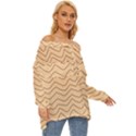 Background Wavy Zig Zag Lines Off Shoulder Chiffon Pocket Shirt View3