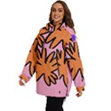 Doodle Flower Sparkles Orange Pink Women s Ski and Snowboard Waterproof Breathable Jacket View3