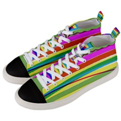 Print Ink Colorful Background Men s Mid-top Canvas Sneakers