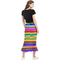 Print Ink Colorful Background Maxi Fishtail Chiffon Skirt View2