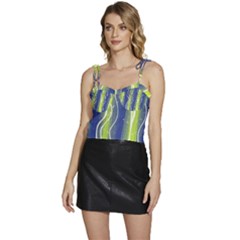 Texture Multicolour Gradient Grunge Flowy Camisole Tie Up Top