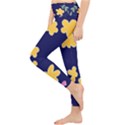 Doodle Flower Leaves Plant Design Lightweight Velour Classic Yoga Leggings View3