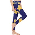 Doodle Flower Leaves Plant Design Lightweight Velour Classic Yoga Leggings View4