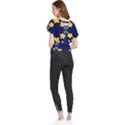 Doodle Flower Leaves Plant Design Butterfly Chiffon Blouse View2