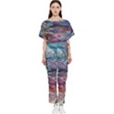 Abstarct cobalt waves Batwing Lightweight Chiffon Jumpsuit View1