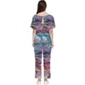 Abstarct cobalt waves Batwing Lightweight Chiffon Jumpsuit View2