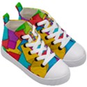 Abstract Cube Colorful  3d Square Pattern Kids  Mid-Top Canvas Sneakers View3