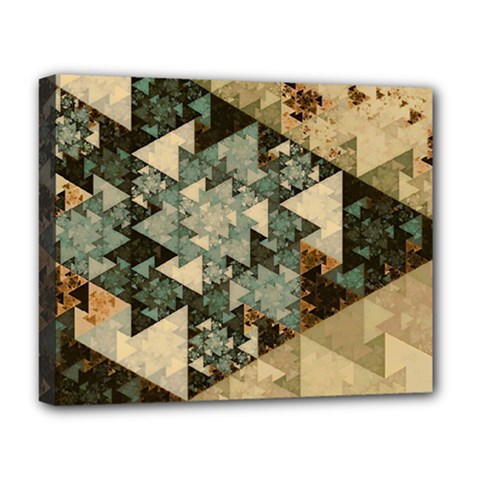 Triangle Geometry Colorful Fractal Pattern Deluxe Canvas 20  X 16  (stretched)