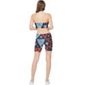 Fractal Triangle Geometric Abstract Pattern Stretch Shorts and Tube Top Set View2