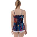 Wallet City Art Graffiti Babydoll Tankini Top View2