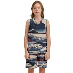Hokusai Moutains Japan Kids  Basketball Mesh Set
