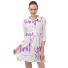 Thank You  Mini Skater Shirt Dress by lipli