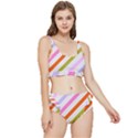 Lines Geometric Background Frilly Bikini Set View1