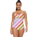 Lines Geometric Background Retro Full Coverage Swimsuit View1