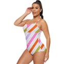 Lines Geometric Background Retro Full Coverage Swimsuit View2