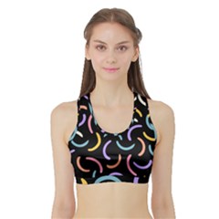 Abstract Pattern Wallpaper Sports Bra With Border