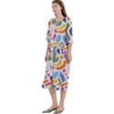 Abstract Pattern Background Women s Cotton 3/4 Sleeve Nightgown View2