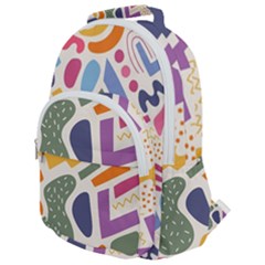 Abstract Pattern Background Rounded Multi Pocket Backpack
