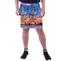 Eiffel Tower Starry Night Print Van Gogh Men s Pocket Shorts View1