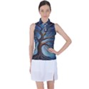 Tree Branches Mystical Moon Expressionist Oil Painting Acrylic Painting Abstract Nature Moonlight Ni Women s Sleeveless Polo T-Shirt View1