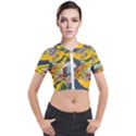 Astronaut Moon Monsters Spaceship Universe Space Cosmos Short Sleeve Cropped Jacket View1