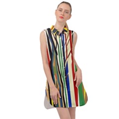 Abstract Trees Colorful Artwork Woods Forest Nature Artistic Sleeveless Shirt Dress by Grandong