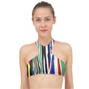 Abstract Trees Colorful Artwork Woods Forest Nature Artistic High Neck Bikini Top View1