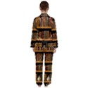 Room Interior Library Books Bookshelves Reading Literature Study Fiction Old Manor Book Nook Reading Women s Long Sleeve Satin Pajamas Set	 View2