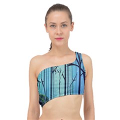 Nature Outdoors Night Trees Scene Forest Woods Light Moonlight Wilderness Stars Spliced Up Bikini Top 