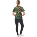 Outdoors Night Setting Scene Forest Woods Light Moonlight Nature Wilderness Leaves Branches Abstract Women s Sport Raglan T-Shirt View2