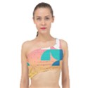 Abstract Geometric Bauhaus Polka Dots Retro Memphis Art Spliced Up Bikini Top  View1