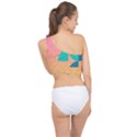 Abstract Geometric Bauhaus Polka Dots Retro Memphis Art Spliced Up Bikini Top  View2