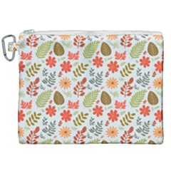 Background Pattern Flowers Design Leaves Autumn Daisy Fall Canvas Cosmetic Bag (xxl) by Maspions